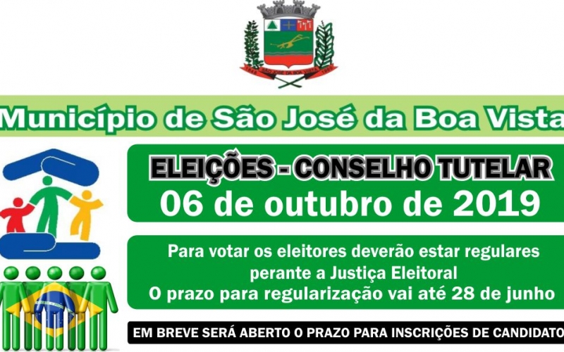 Eleição para Conselheiro Tutelar será dia 6 de outubro